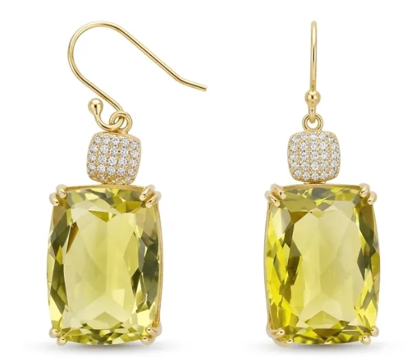 Lemon Quartz Drop Earrings